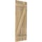 Ekena Millwork Americraft 5-Board (2 Batten) Wood Joined Board-n-Batten Shutters w/ Z-Bar, ARW102BB518X77UNH, PR ARW102BB518X77UNH - alternate 8